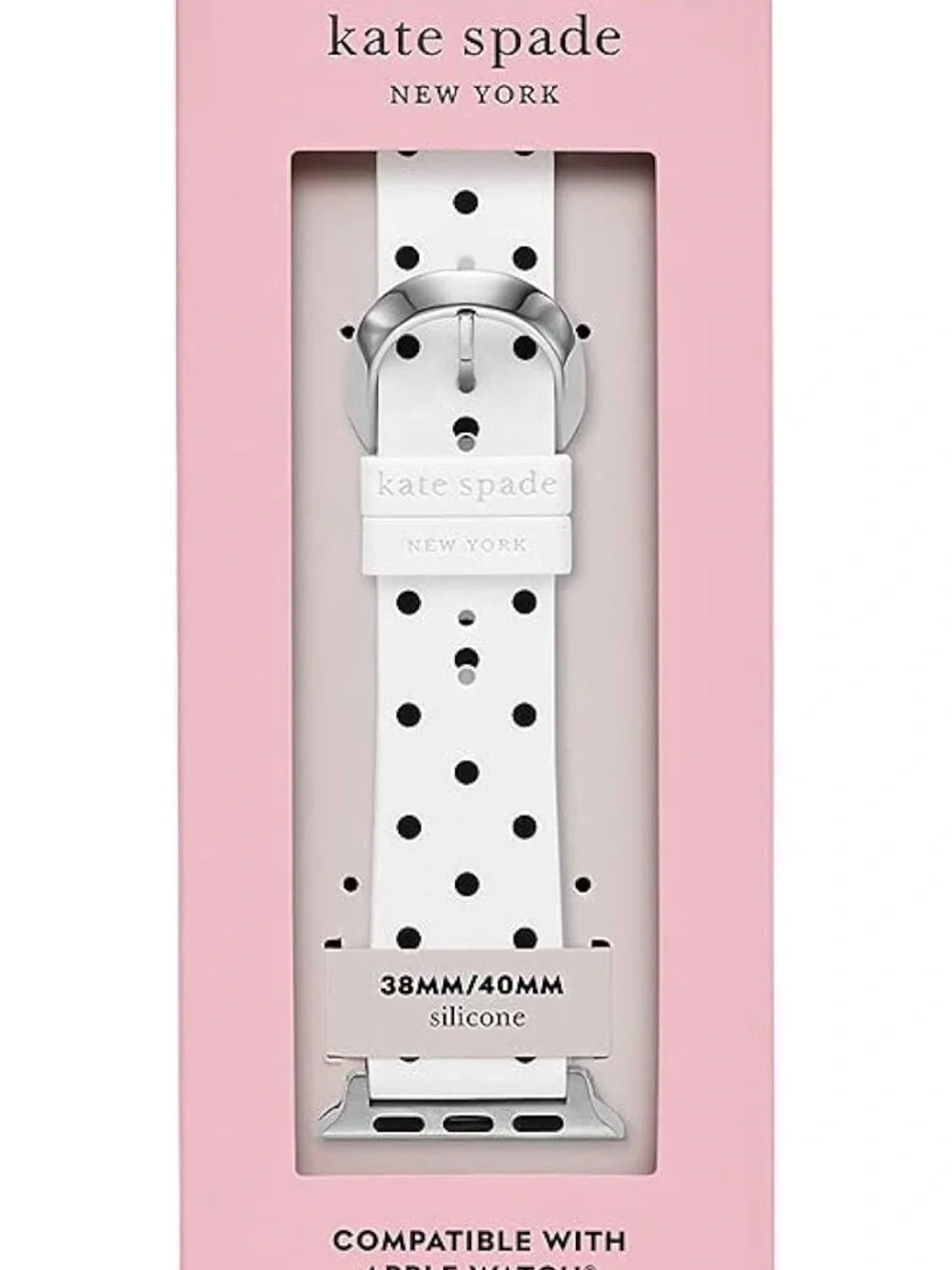 kate spade White with Black Polka Dot Silicone Watch Band